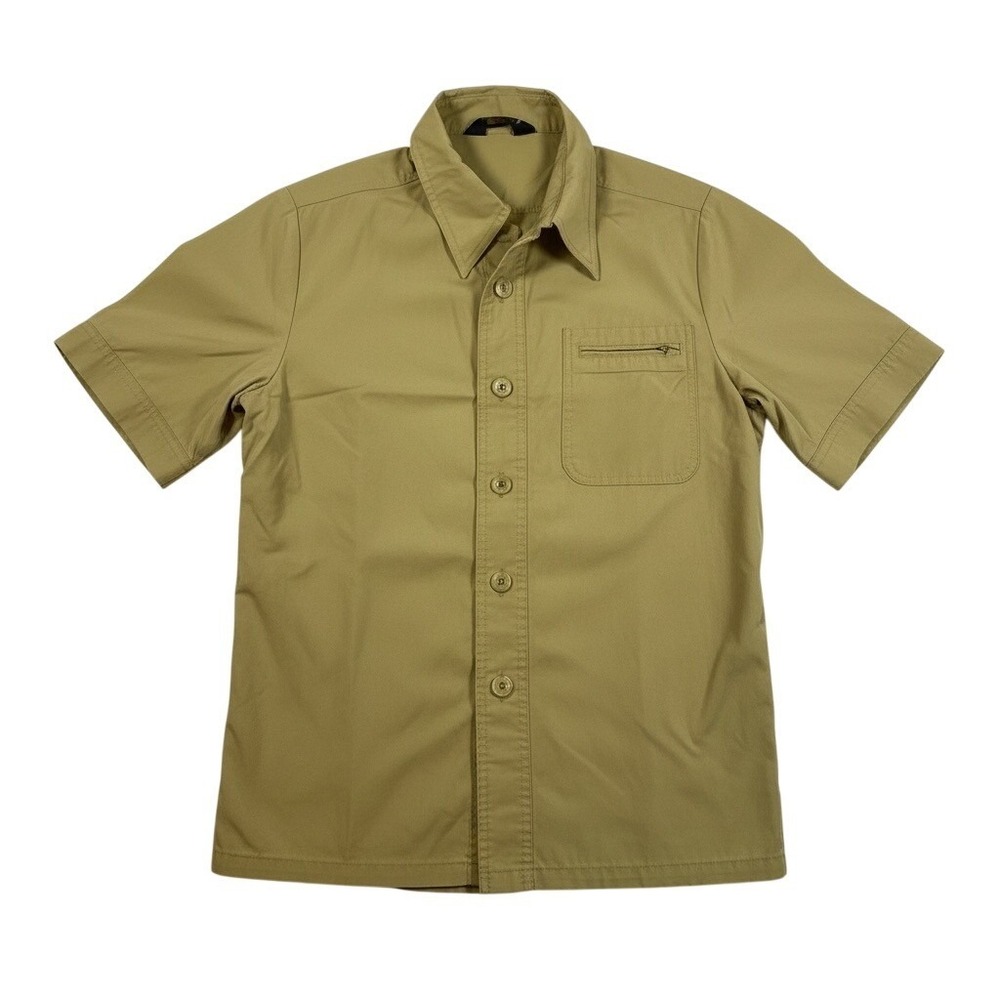 Weather Country Mens Tan Short Sleeve Utility Pocket Safari Shirt L